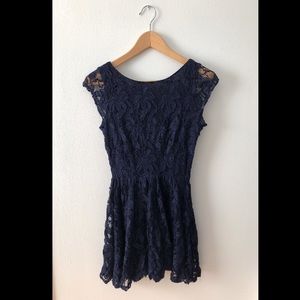 blue lace dress